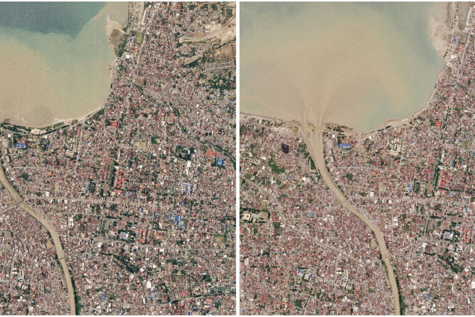 Imagens mostram o antes e o depois da tragédia 
