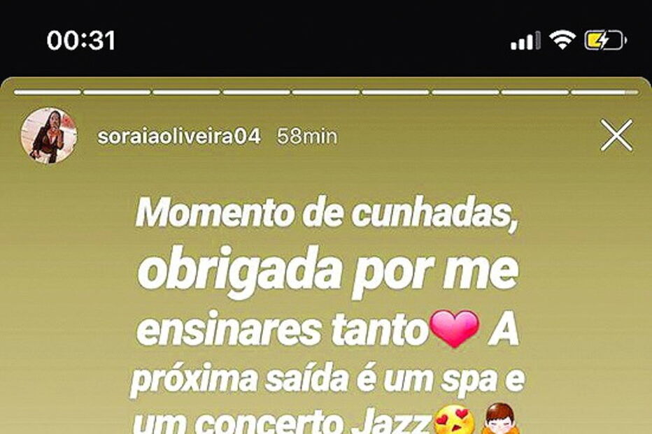 Vanessa Martins num jantar com a cunhada, Soraia 