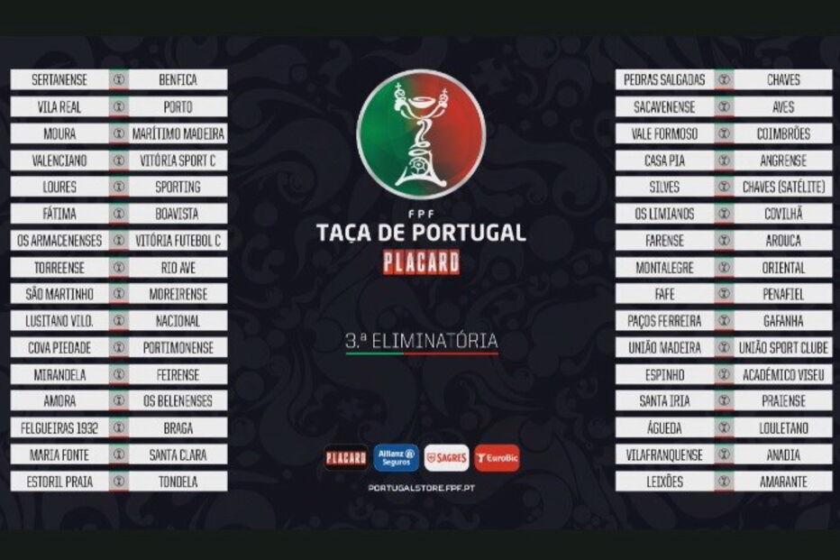 Resultado do sorteio da Taça de Portugal