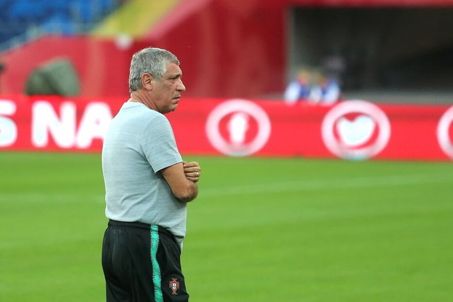 Fernando Santos na preparação do jogo contra a Polónia