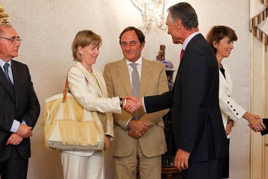 Cavaco Silva com Portas e Maria Luís Albuquerque, em 2013