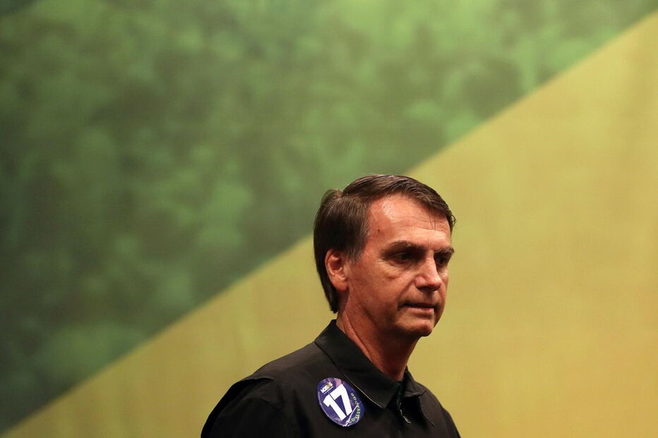 Jair Bolsonaro na campanha das presidenciais do Brasil