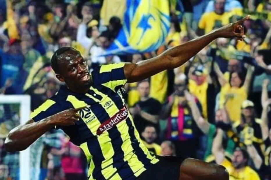 Usain Bolt celebra golos marcados por clube australiano