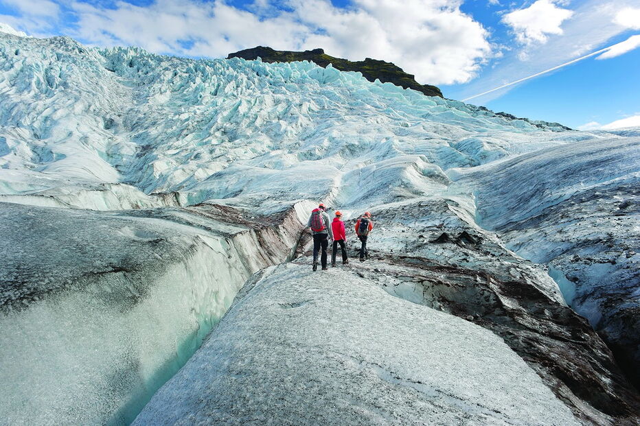 O glaciar Myrdalsjokull, na Islândia, foi usado para recriar as paisagens geladas nas imediações da muralha
