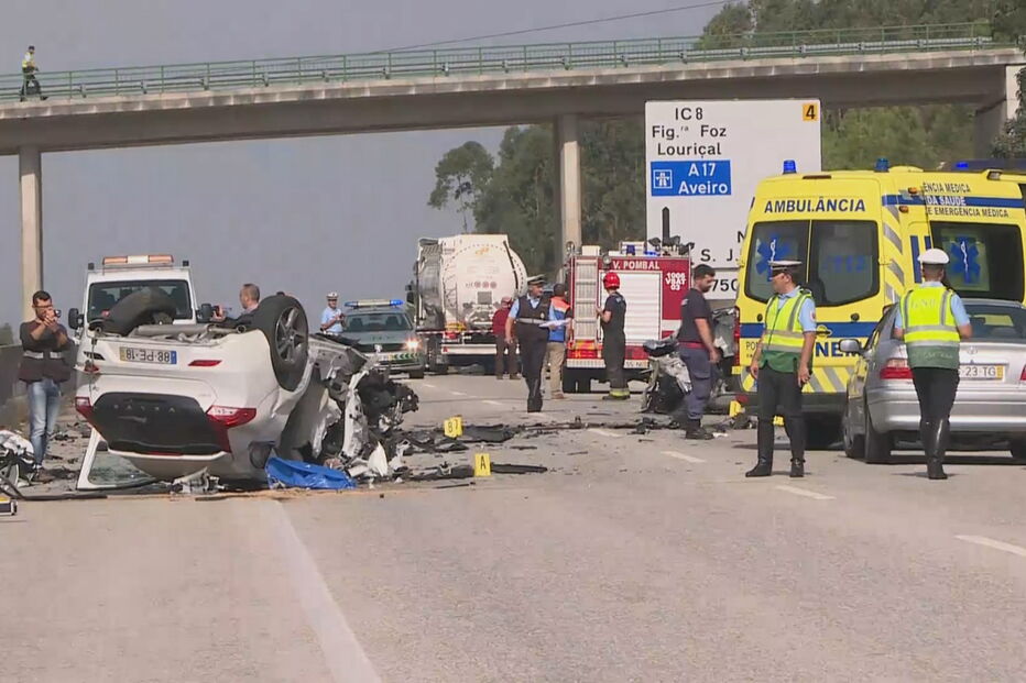 Colisão no IC8 em Pombal faz dois mortos