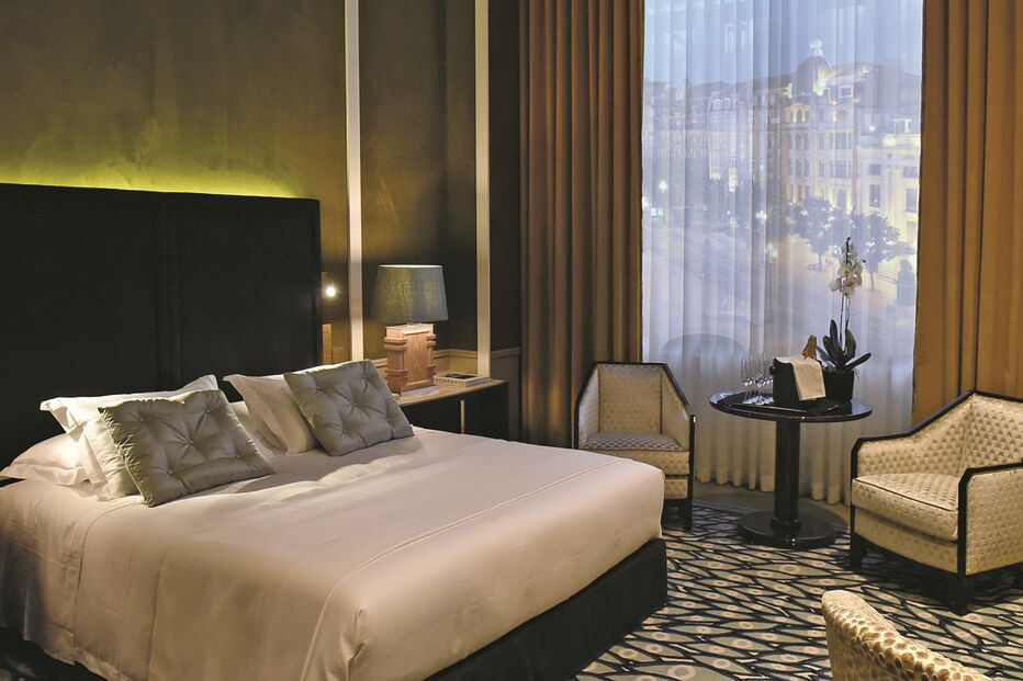 Interior dos quartos do monumental palace hotel 