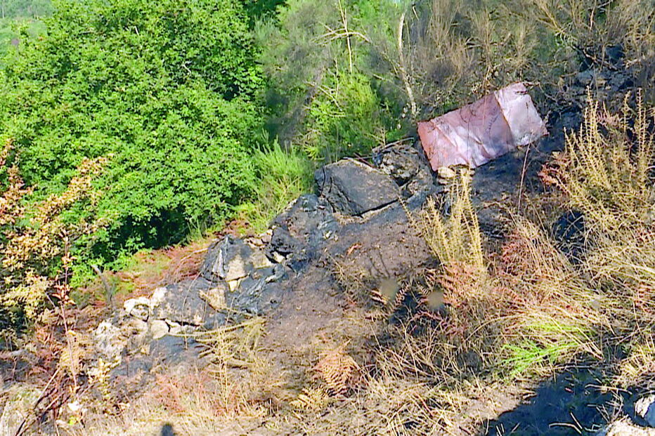 Vestígios da queimada que foi fatal para Isaura Barbosa