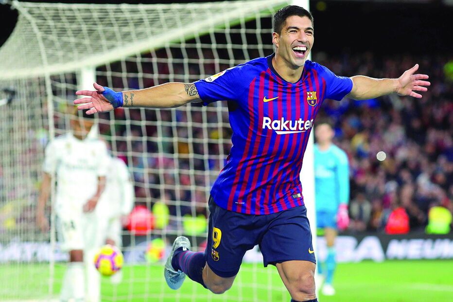 Luis Suárez foi a figura do jogo ao marcar três golos frente ao Real Madrid