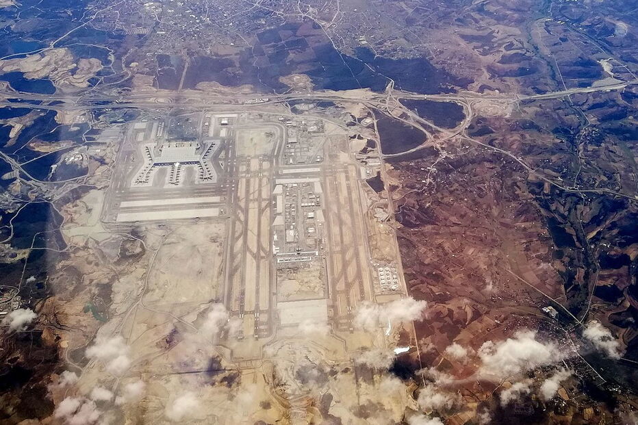 Construção do novo aeroporto de Istambul, em Setembro de 2018