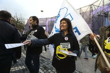 Professores na Web Summit em protesto contra o Governo 