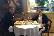 Dolores Aveiro com o namorado, José Andrade