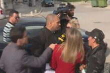 Mustafá no momento em que sai em liberdade do Tribunal do Barreiro