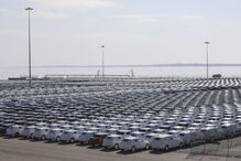 Carros da Volkswagen no Porto de Setúbal 