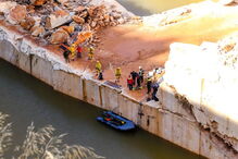 Quinto dia de buscas na pedreira