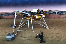 Ilustrações da sonda da NASA In Sight, construída para explorar Marte