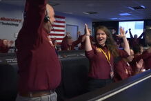 A celebração da equipa da NASA