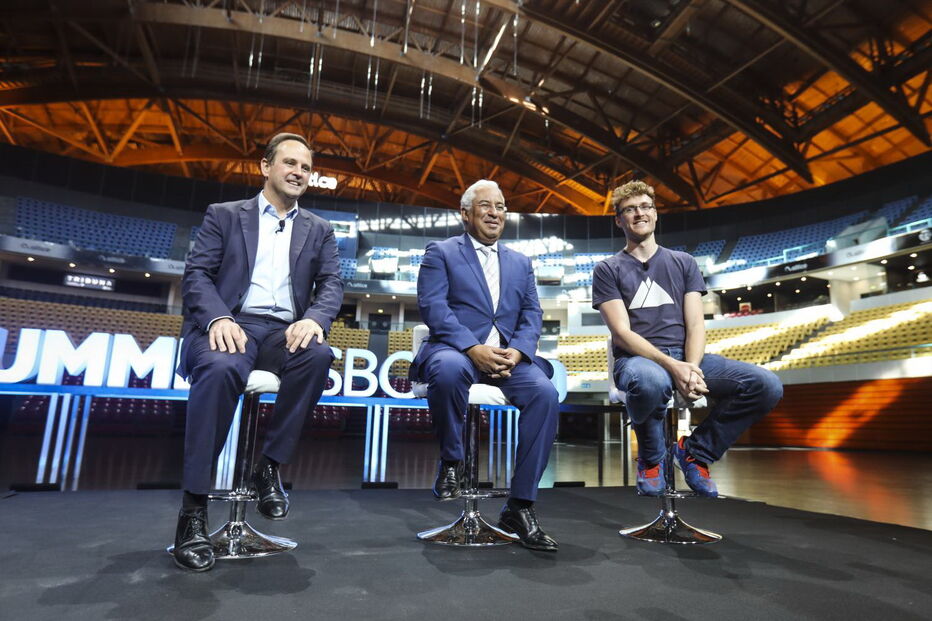 António Costa e Fernando Medina com Paddy  Cosgrave, fundador da Web Summit