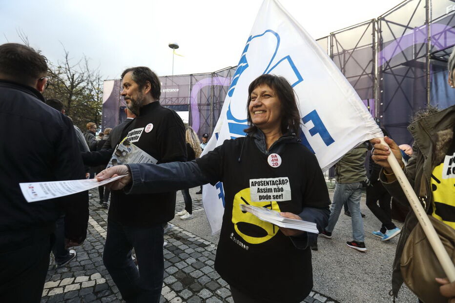 Professores na Web Summit em protesto contra o Governo 