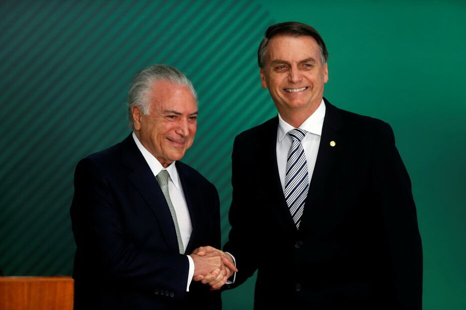 Michel Temer com Jair Bolsonaro