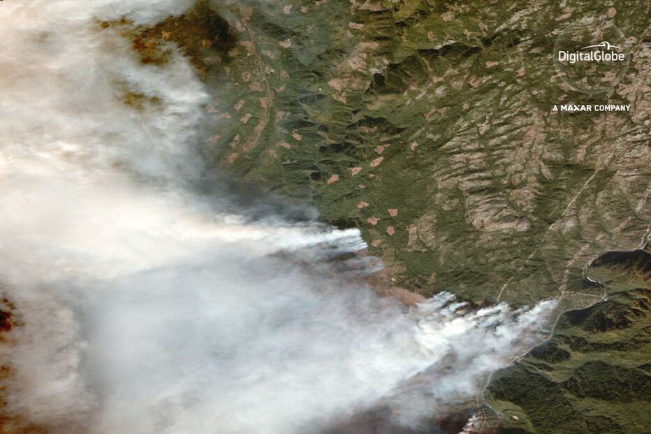 Satélite capta a destruição dos incêndios da Califórnia
