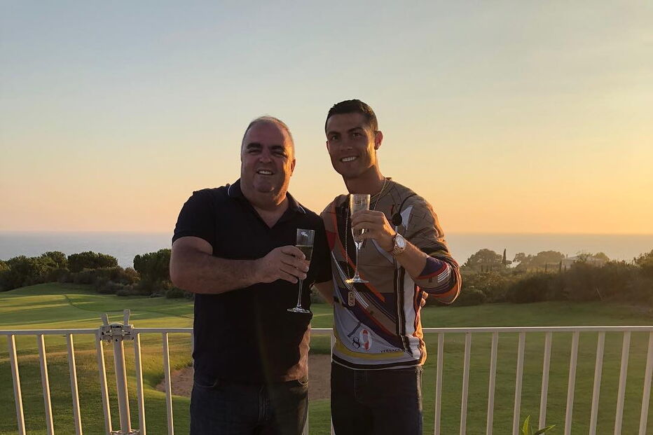 Cristiano Ronaldo com o namorado de Dolores Aveiro, José Andrade