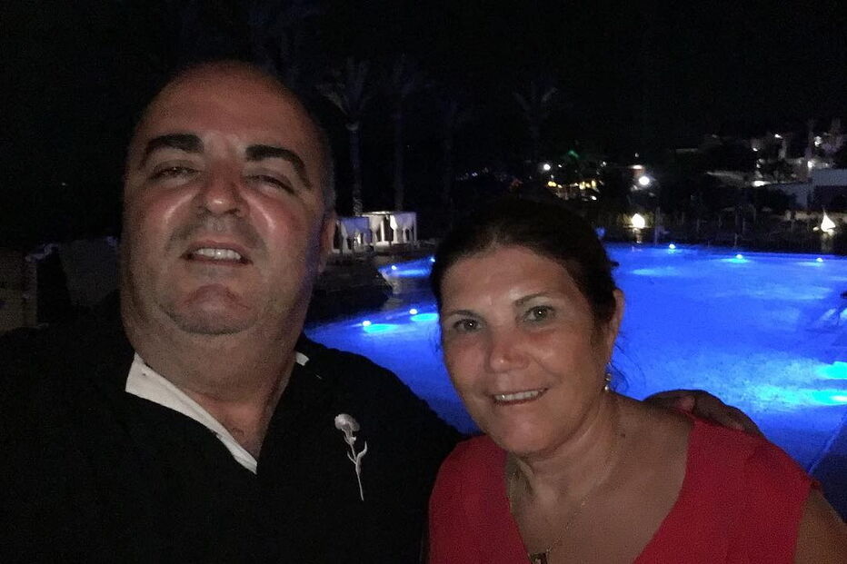 Dolores Aveiro com o namorado, José Andrade