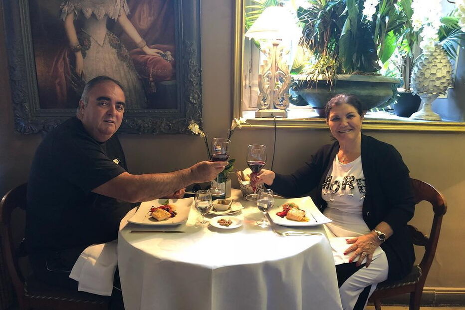 Dolores Aveiro com o namorado, José Andrade