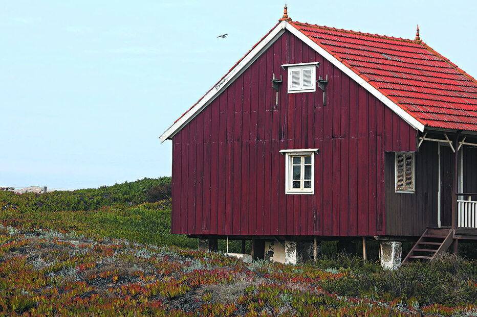 Palheiros localizados na praia velha eram usados pelos pescadores e pelas suas famílias