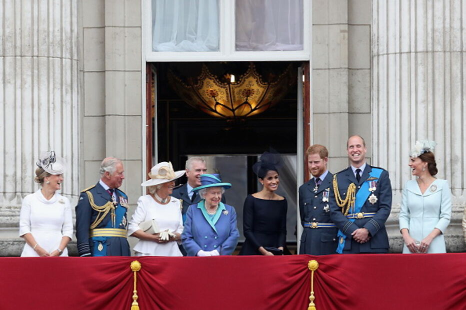 Meghan Markle com a família real britânica