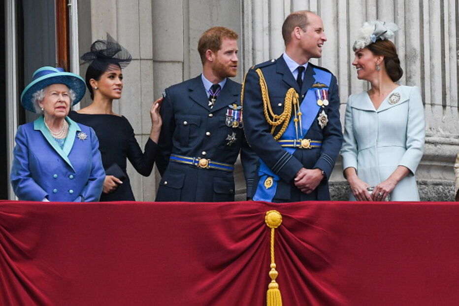 Meghan Markle com a família real britânica