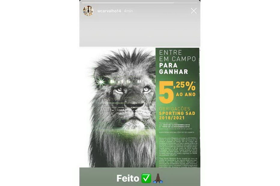 William investe e apela à subscrição do empréstimo do Sporting