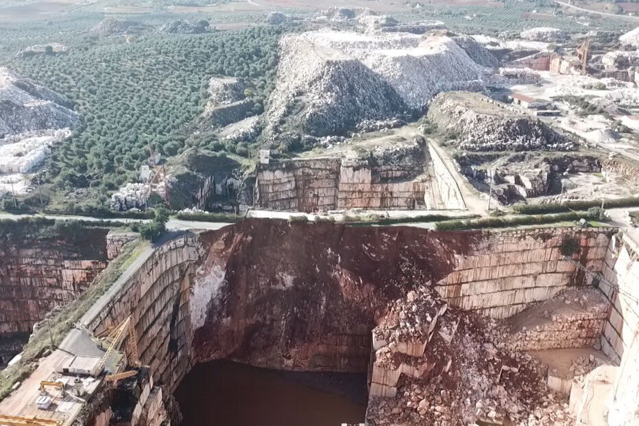 Imagens aéreas mostram tamanho da pedreira de Borba