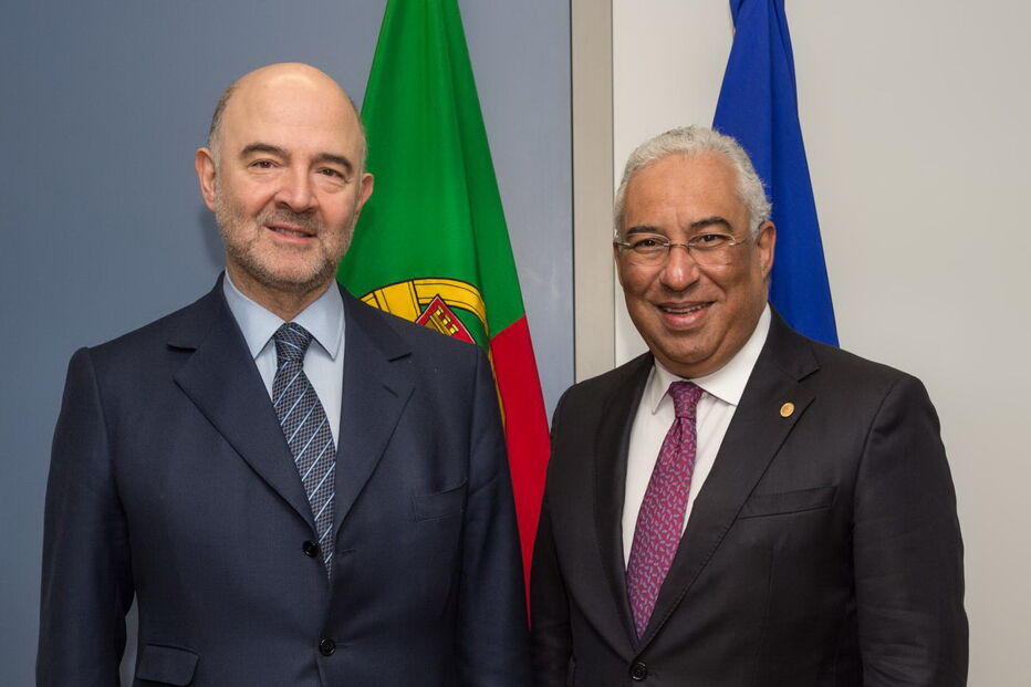 Comissário Europeu Pierre Moscovici com António Costa