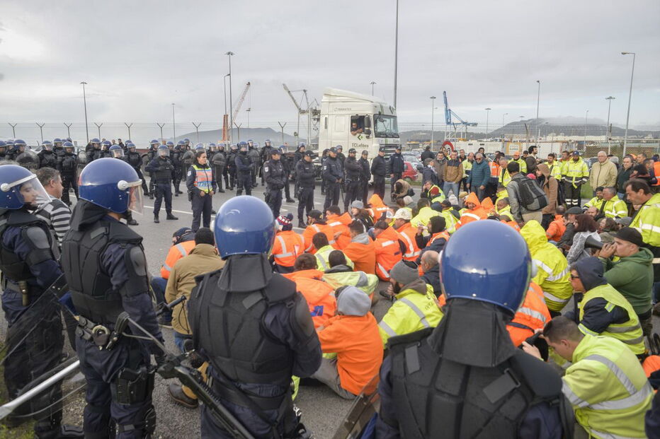 Estivadores em protesto