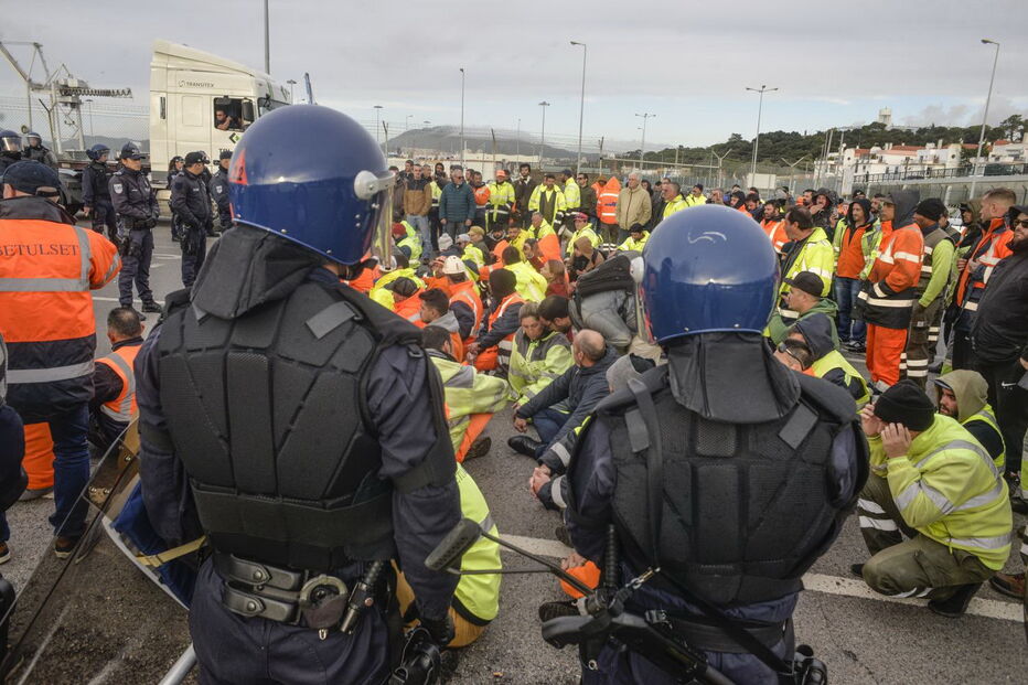 Estivadores em protesto