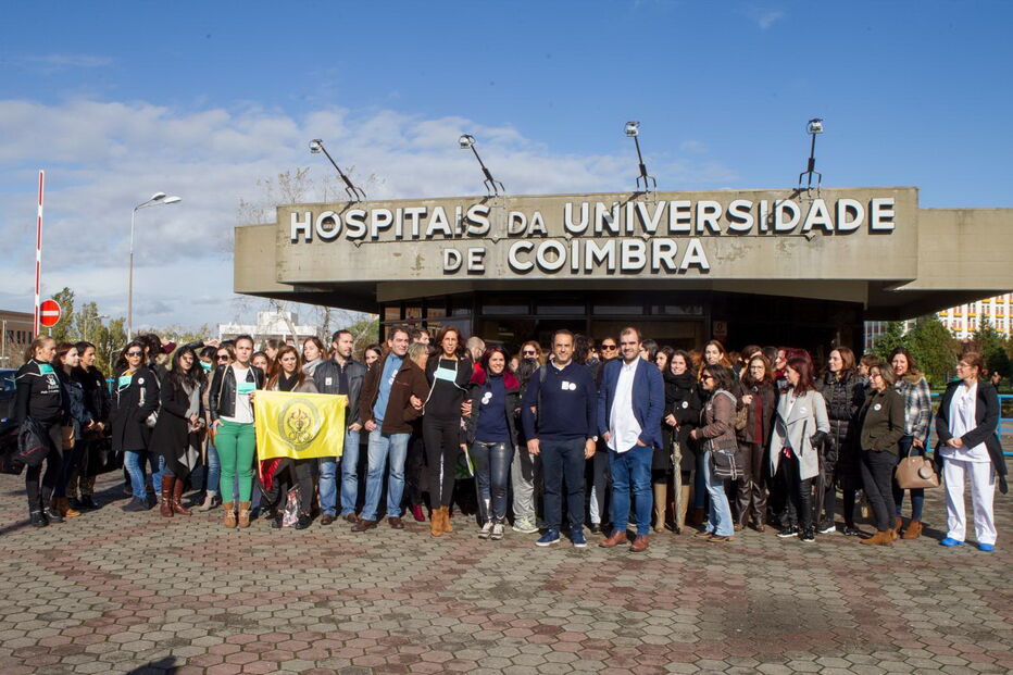 Enfermeiros protestaram ontem em vários hospitais, incluindo em Coimbra