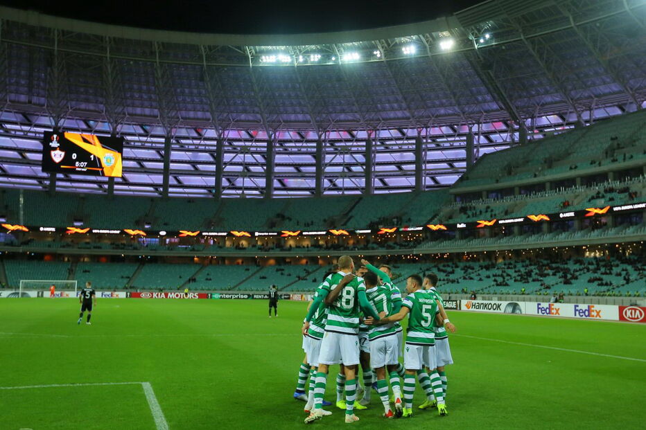 Jogo entre Qarabag e Sporting para a Liga Europa