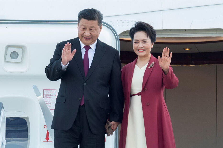 O presidente chinês Xi Jinping com a mulher, Peng Liyuan