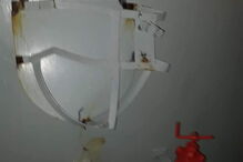 Danos em suporte de mangueira da fragata Corte Real