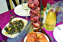 Miminhos de porco em pau de louro