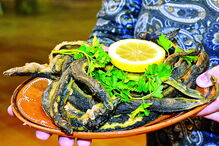 Uma gastronomia rica e variada. Na foto, um prato de enguias