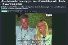 O ‘The Sun’ publica a foto cortada, referindo-se à mulher como a “amiga especial” do técnico 