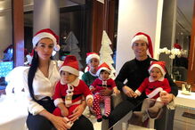 Cristiano Ronaldo e Georgina Rodríguez com os filhos