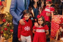 Ricardo Pereira com a mulher Francisca e os filhos