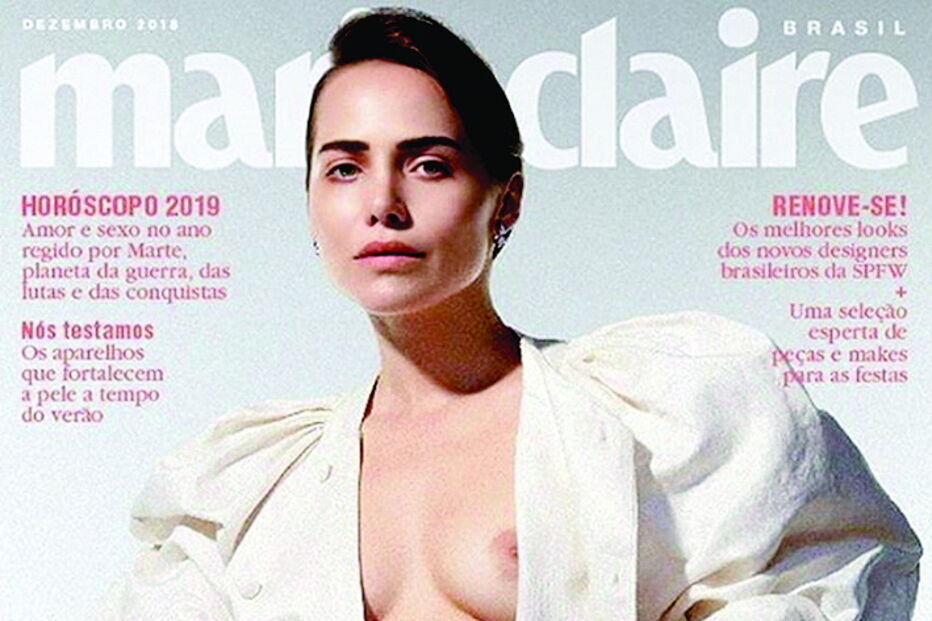 A foto da polémica faz capa da edição de janeiro da revista ‘Marie Claire’. Muitos foram os famosos que se mostraram revoltados com a censura feita no Instagram, que proíbe imagens com mamilos visíveis  