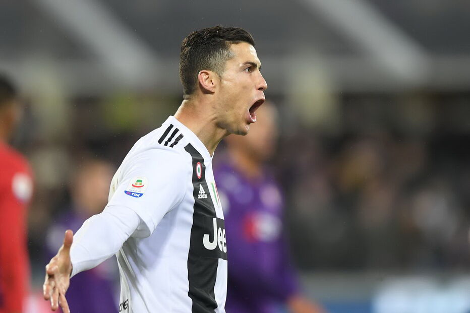 Ronaldo no jogo Juventus - Fiorentina