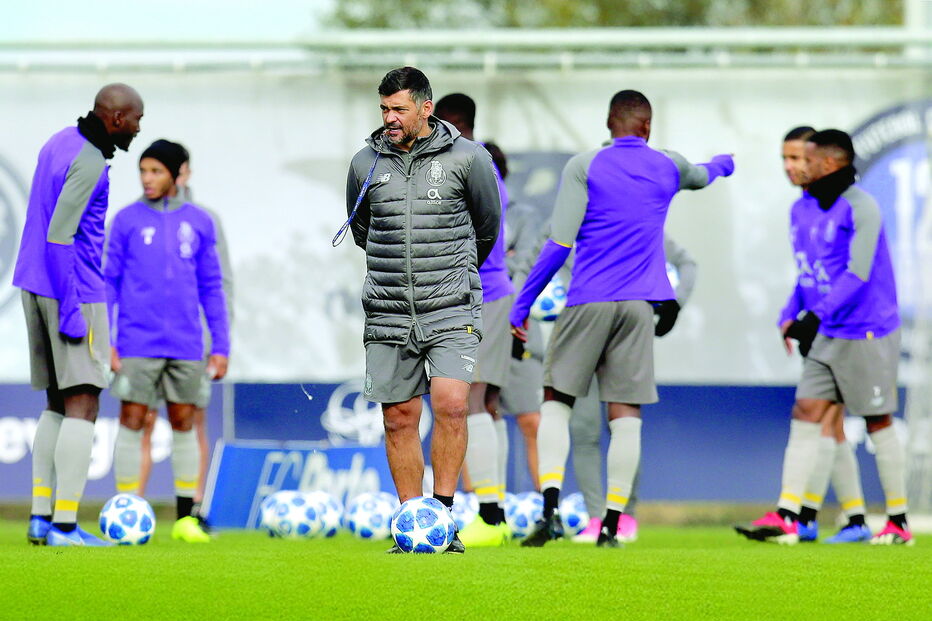 Sérgio Conceição num treino do FC Porto