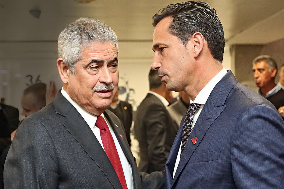 Luís Filipe Vieira, com Pedro Proença, presidente da Liga 