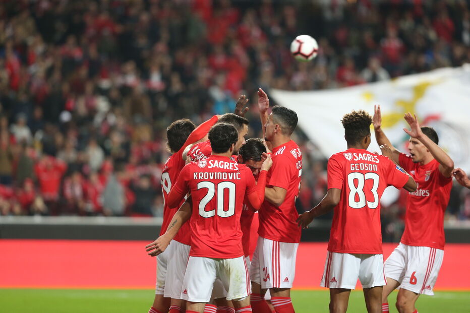 Encarnados celebram golo marcado por Seferovic