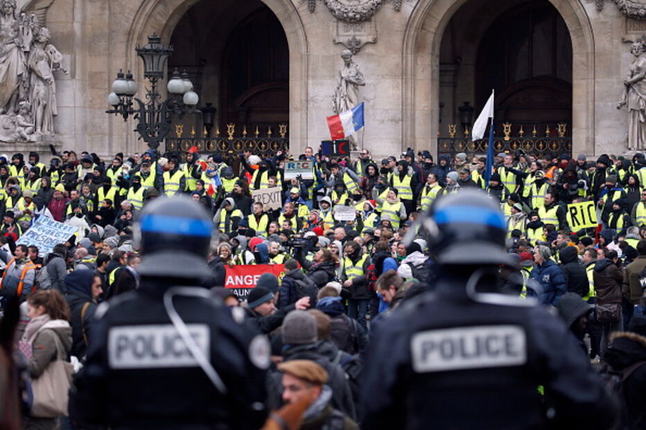 Manifestação dos coletes amarelos em França